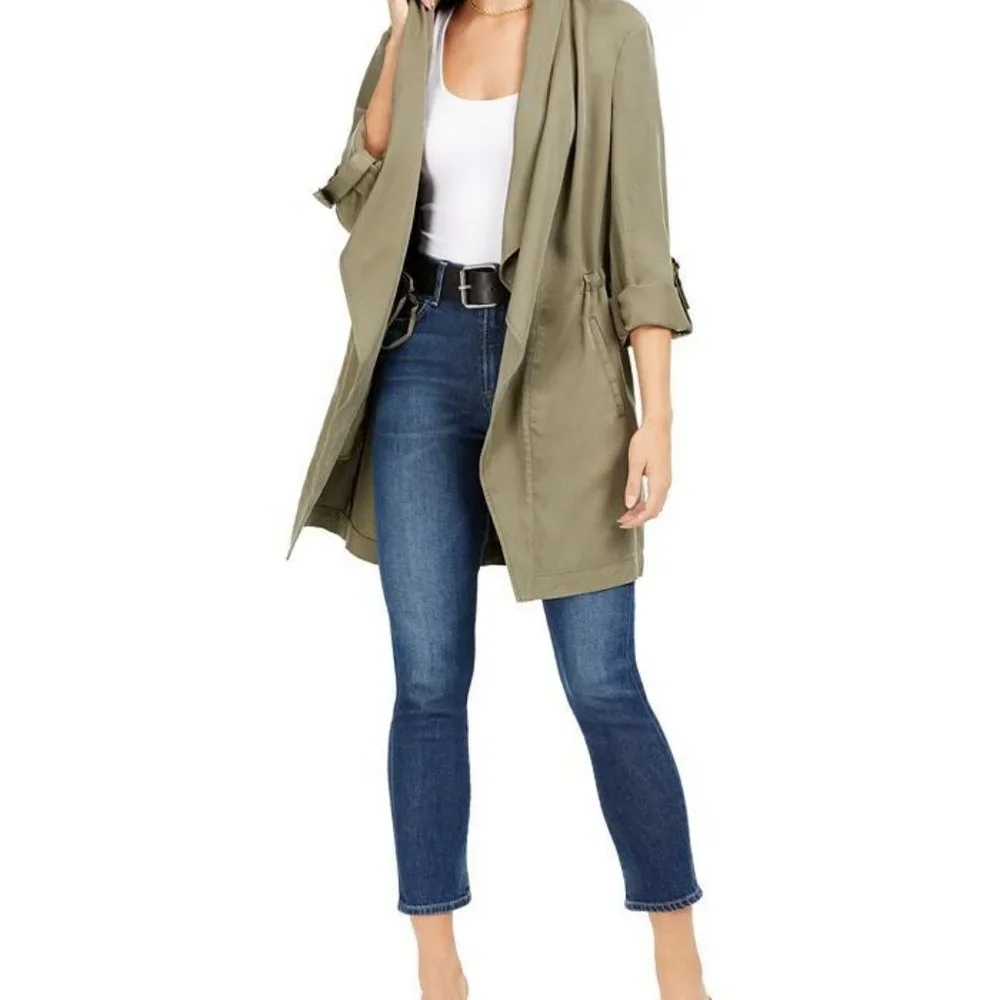Bar III Jacket Draped Front Dusty Olive Size XS NWT $89 - Picture 1 of 1